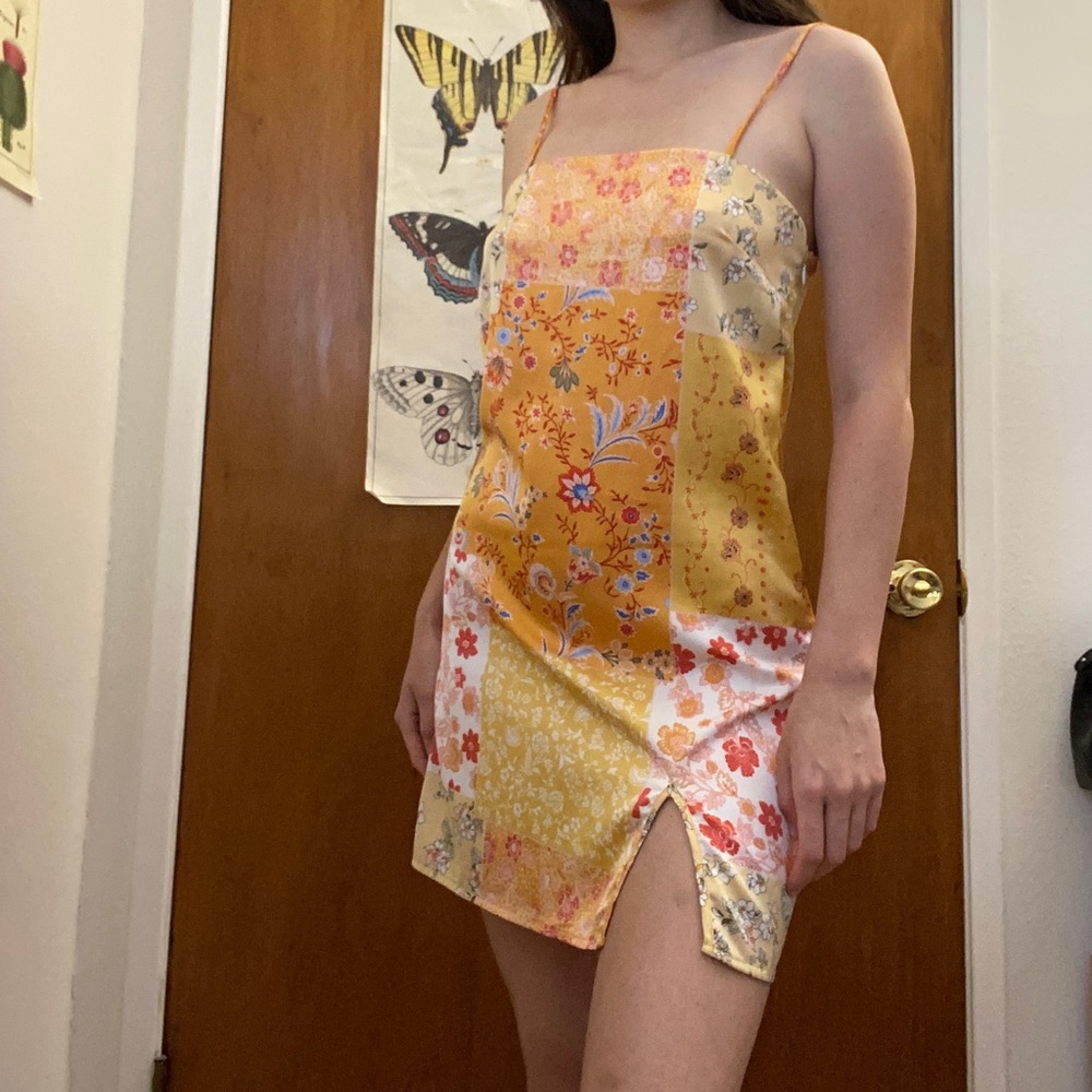 Patchwork slip dress
